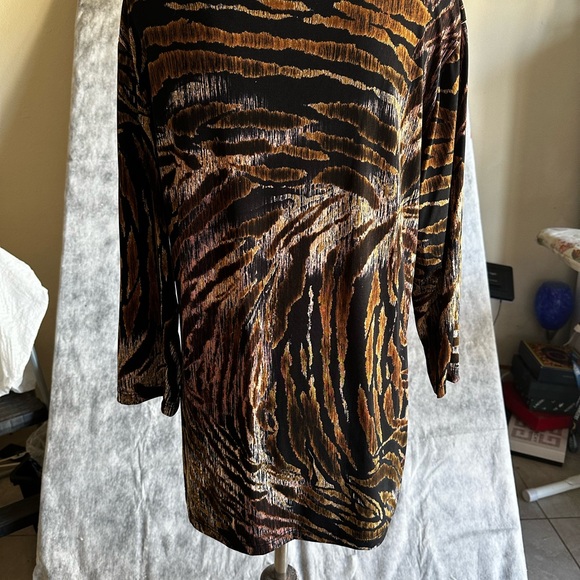 PERSEPTION WOMEN ANIMAL PRINT PULLOVER TOP BLOUSE SZ 3X - Picture 8 of 9